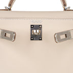 Kelly 20 Mini Sellier Bag Craie Epsom Leather Palladium Hardware New w/Box