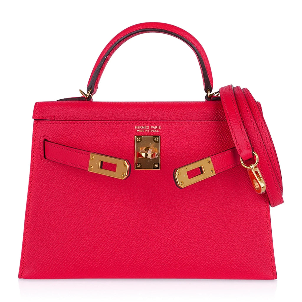 Kelly 20 Mini Sellier Bag Rose Extreme Epsom Gold Hardware New w/Box