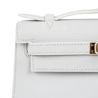 Kelly Pochette Clutch Bag Very Rare White Gold Hardware