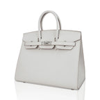Birkin Sellier 25 Bag Gris Pale Epsom Leather with Palladium Hardware