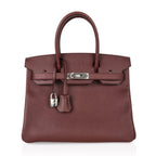 Birkin 30 Bag Bordeaux Epsom Palladium Hardware