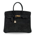 Birkin 35 Bag Black Doblis Suede Gold Hardware Limited Edition