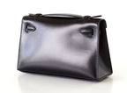 Kelly Pochette Clutch Bag Limited Edition So Black Box Leather Very Rare