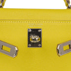 Kelly 20 Mini Sellier Bag Lime Chevre Leather Palladium