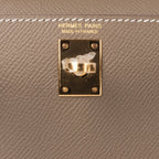 Kelly 20 Mini Sellier Bag Etoupe Limited Edition Epsom Gold Hardware