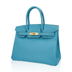 Birkin 30 Bag Blue du Nord Gold Hardware Epsom Leather