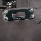 Birkin 25 Bag Gris Fume Doblis Suede with Palladium Hardware