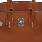 Limited Edition Birkin 25 Fauve Barenia Leather Bag Palladium Hardware