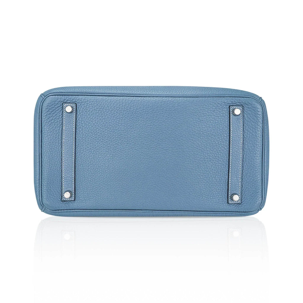 Birkin 35 Bag Blue Jean Togo Leather with Palladium Hardware