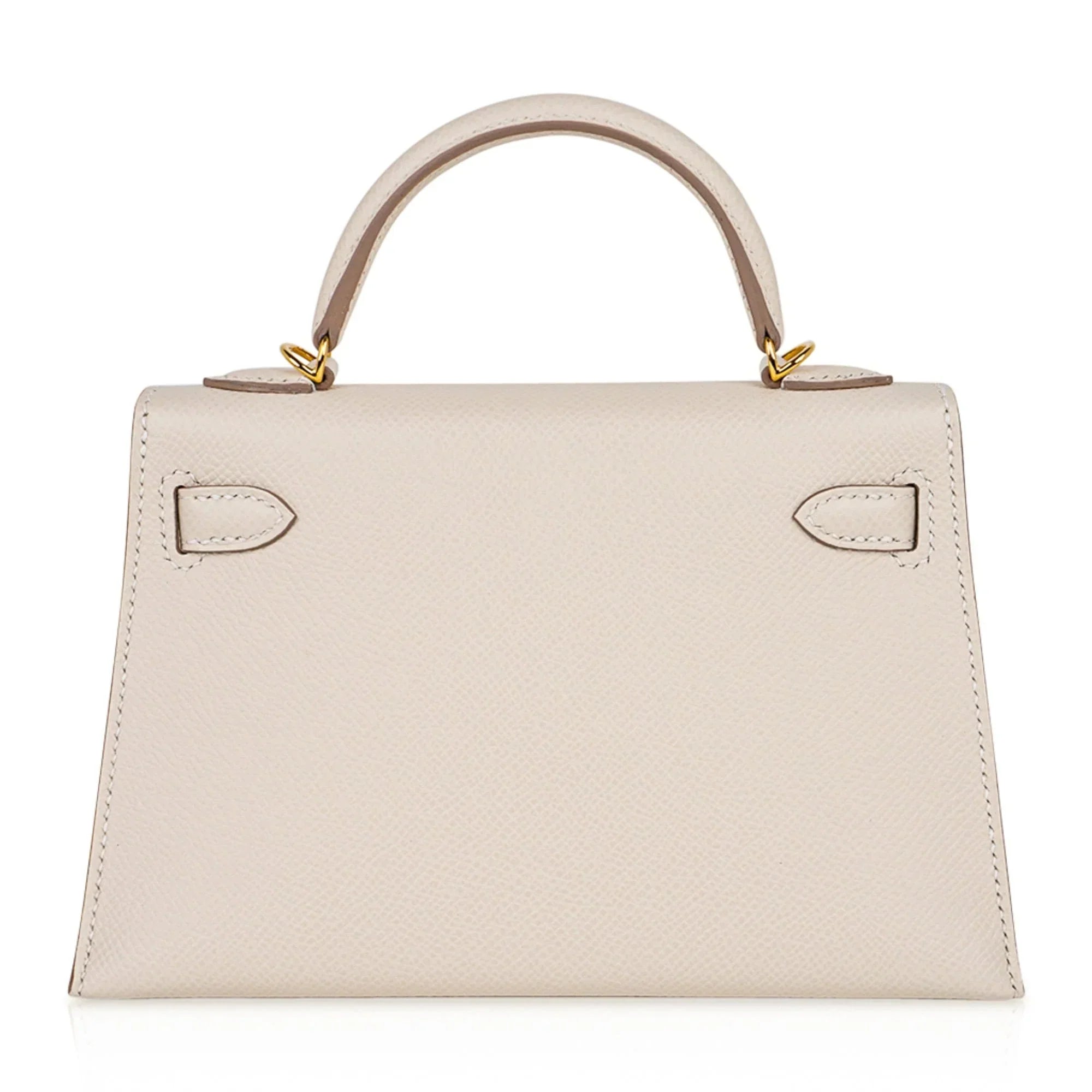 Kelly 20 Mini Sellier Bag Craie Epsom Leather with Gold Hardware