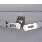 Kelly Elan Gris Pantin Veau Madame Leather with Palladium Hardware