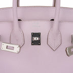 Birkin 25 Bag Sellier Mauve Pale Epsom Leather with Palladium Hardware