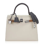 Kelly Sellier 25 Bag Nata Chai & Gris Meyer Epsom Leather with Palladium Hardware