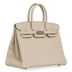 Birkin 35 Bag Craie Epsom Palladium Hardware