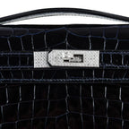 Kelly Cut Diamond Blue Marine Crocodile Bag Exquisite Clutch