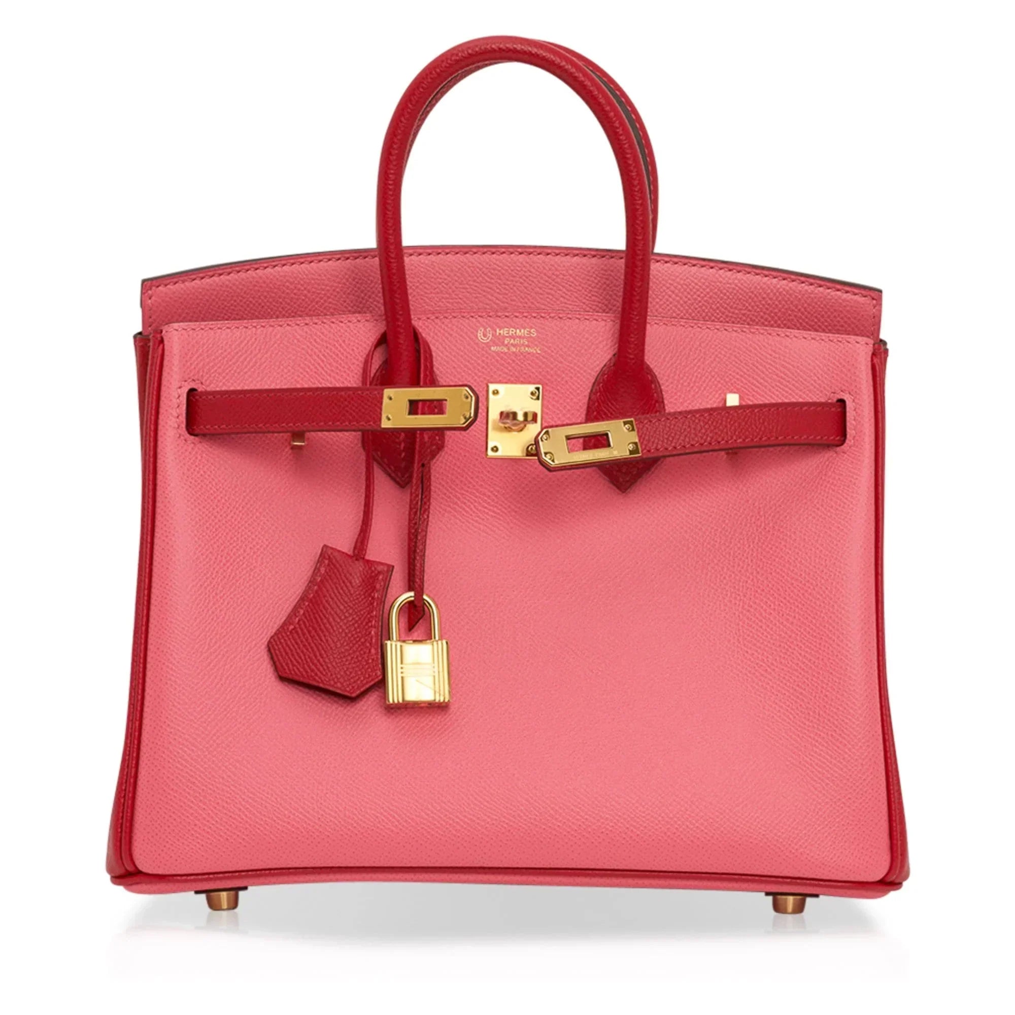 Birkin 25 HSS Bag Rose Azalee Rouge Casaque Epsom Gold Hardware