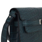 Kelly Depeches 25 Pouch Vert Rousseau Matte Alligator Palladium Hardware