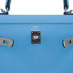 Kelly Sellier 25 Bag Blue Celeste Palladium Epsom Leather