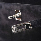 Kelly Pochette Black Doblis Suede Palladium