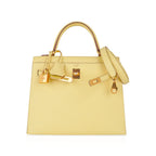 Kelly 25 Bag Jaune Poussin Epsom Gold Hardware