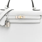 Kelly Sellier Gris Pantin Palm-Grained Leather Palladium Hardware