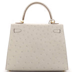 Kelly II Sellier Mini Beton Ostrich Gold Hardware