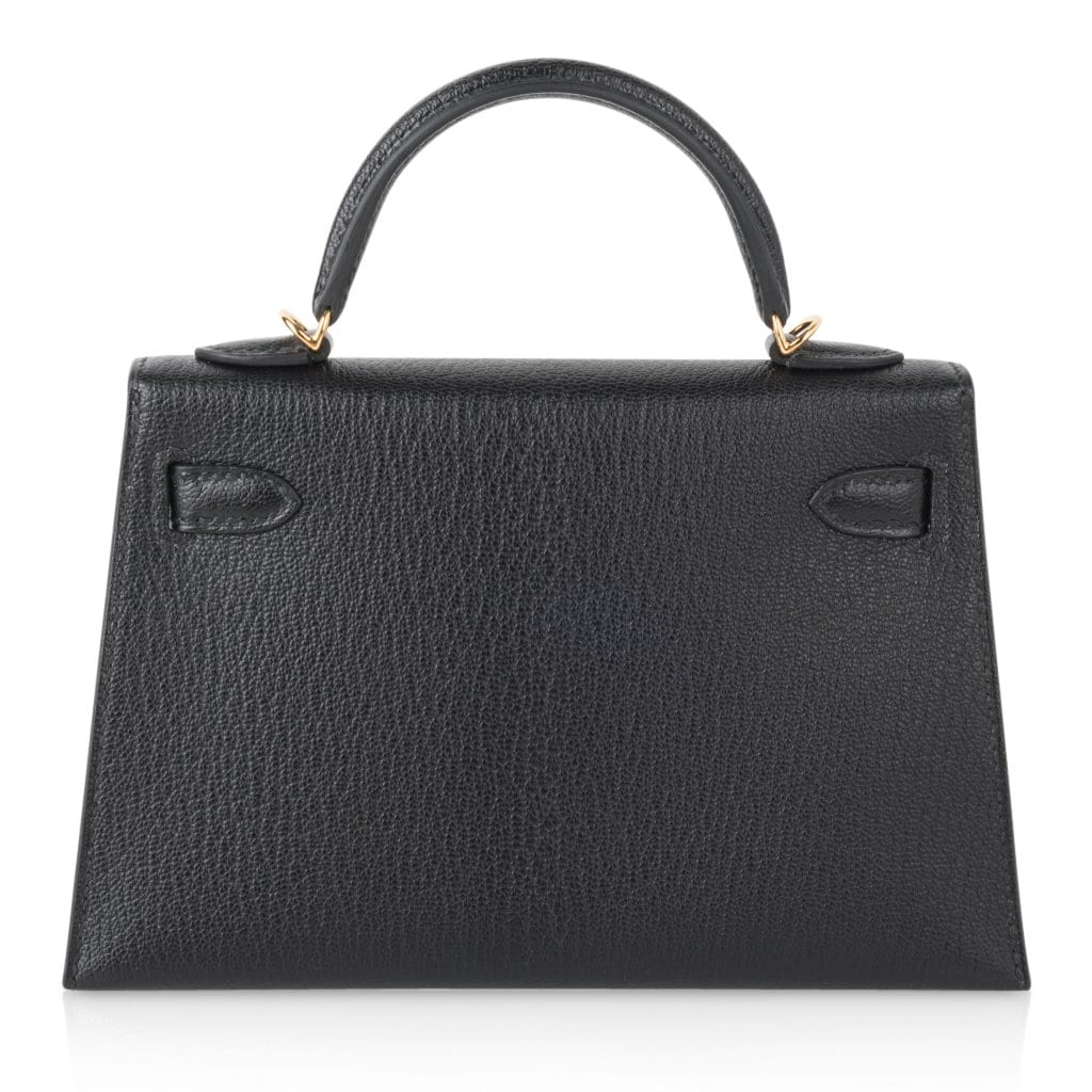 Kelly 20 Mini Kelly II Sellier Bag Black Chevre Gold Hardware Limited Edition