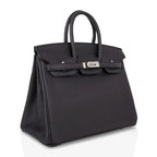 Birkin 25 Bag Black Palladium Hardware Togo Leather