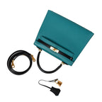 Kelly 25 Sellier Bag HSS Blue Paon / Black Chevre Mysore Gold Hardware
