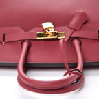 Birkin 25cm Rouge H Bordeaux Red Gold Hardware Bag Y Stamp