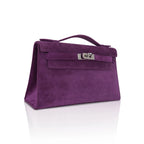Limited Edition Kelly Pochette Violet Doblis Clutch Bag with Palladium Hardware