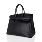 Birkin 35 Bag So Black Box Leather Limited Edition Very Rare