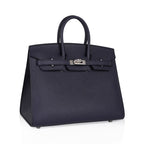 Birkin Sellier 25 Bag Blue Indigo Epsom Leather with Palladium Hardware