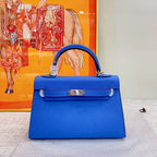 Kelly 2nd-Generation Epsom Blue Royal Palladium Hardware