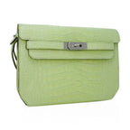 Kelly Depeches 25 Pouch Jaune Bourgeon Matte Alligator Palladium Hardware