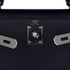 Kelly 28 Sellier Bag Black Epsom Leather with Palladium Hardware