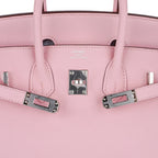 Birkin 25 Bag Rose Sakura Palladium Hardware Rare