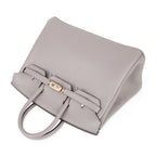 Birkin 25 Bag Gris Asphalte Novillo Leather Gold Hardware