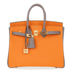 Birkin HSS 25 Bag Jaune Ambre / Gris Asphalte Gold Hardware