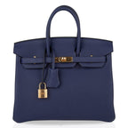 Birkin 25 Bag Blue Encre Gold Hardware Togo Leather