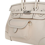 Birkin 25 Cargo Nata Toile Goeland Bag Swift Leather Trim Limited Edition