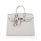 Birkin Sellier 25 Bag Gris Pale Epsom Leather with Palladium Hardware