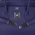 Limited Edition Birkin 35 Bag Blue Sapphire Taurillon Novillo Leather & Toile Sea Surf & Fun
