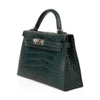 Kelly 20 Mini Sellier Bag Vert Cypress Matte Alligator Palladium