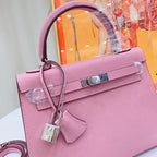 Kelly Rose Confetti Epsom Sellier Palladium Hardware