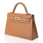 Mini Kelly 20 Bag Sellier Gold Epsom Leather with Gold Hardware