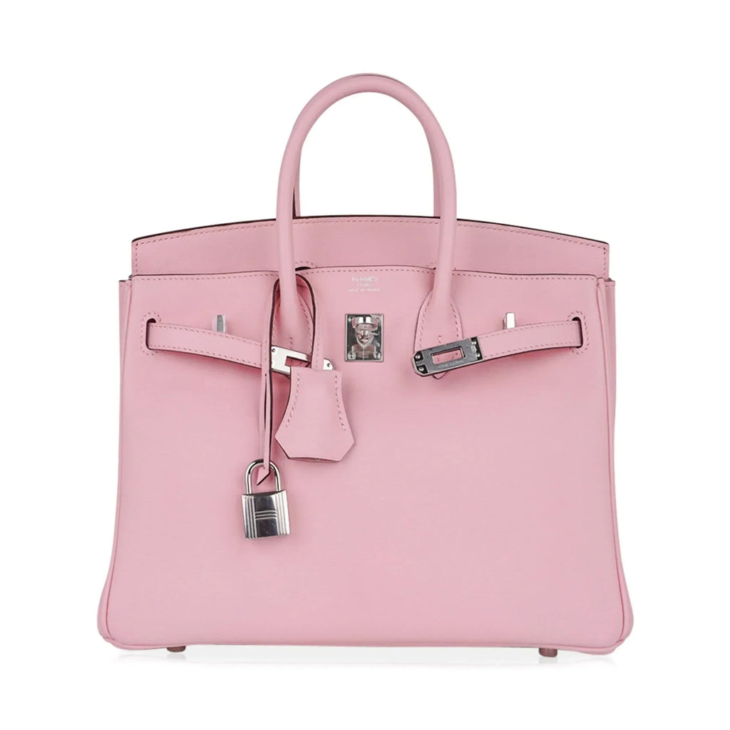 Birkin 25 Bag Rose Sakura Palladium Hardware Rare
