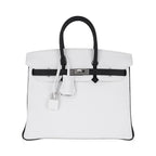Birkin HSS 25 Bag White w/ Black Brushed Palladium Hardware