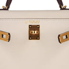 Special Order HSS Mini Kelly 20 Sellier Bag Nata & Bordeaux Epsom Leather with Gold Hardware