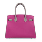 Special Order HSS Birkin 30 Bag Rose Pourpre & Gris Asphalte Togo Leather with Gold Hardware